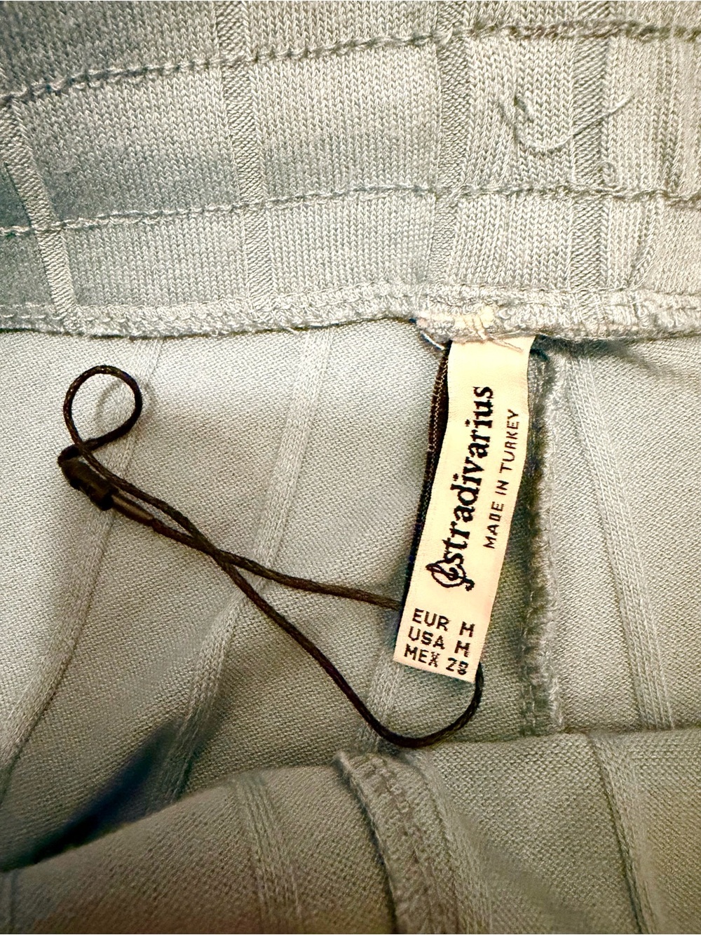 Stradivarius Pale Blue Ribbed Lounge Pants with Drawstring - Picture 4 of 8